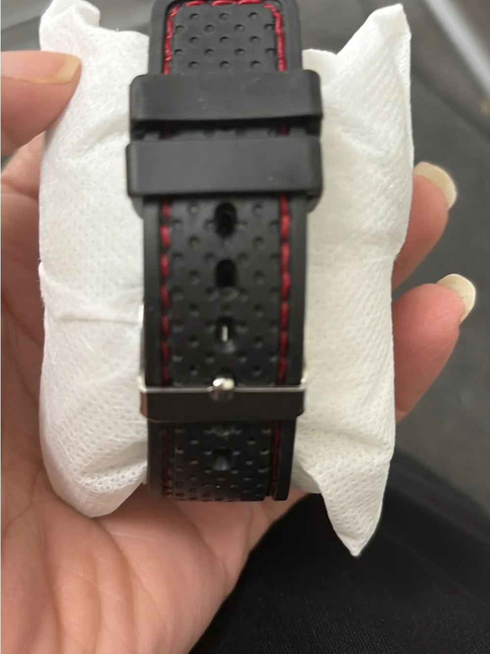 GT Grand Touring Black Sport Watch with Red Accents